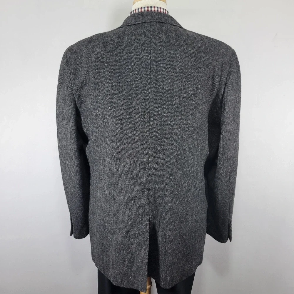 Merona Men's Tweed Sport‎ Coat Blazer Two Button Gray Herringbone Wool Blend 48R